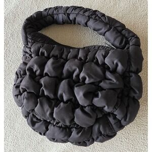 COS Women Black Handbag Minimalist Bag Purse Puffy